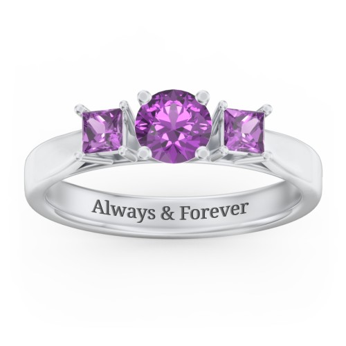 Three Stone Eternity with Princess Accents Ring