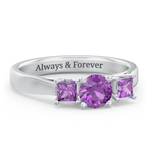 Three Stone Eternity with Princess Accents Ring