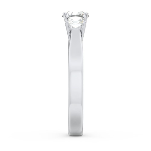 Three Stone Eternity with Princess Accents Ring – Sterling Silver with Cubic Zirconia