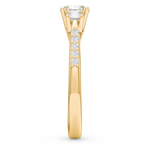 Three Stone Eternity Ring with Twin Accent Rows