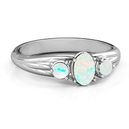 Three Stone Oval Center Ring