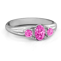 Three Stone Oval Center Ring
