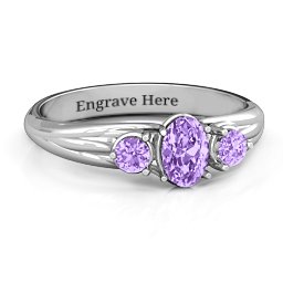 Three Stone Oval Center Ring