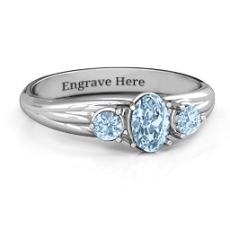 Three Stone Oval Center Ring
