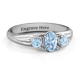 Three Stone Oval Center Ring