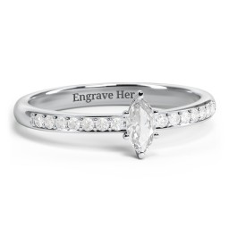 Elegant Marquise with Accent Band Ring
