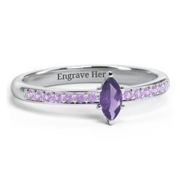 Elegant Marquise with Accent Band Ring