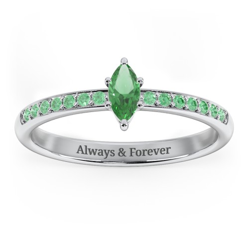 Elegant Marquise with Accent Band Ring