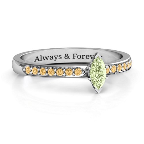Elegant Marquise with Accent Band Ring