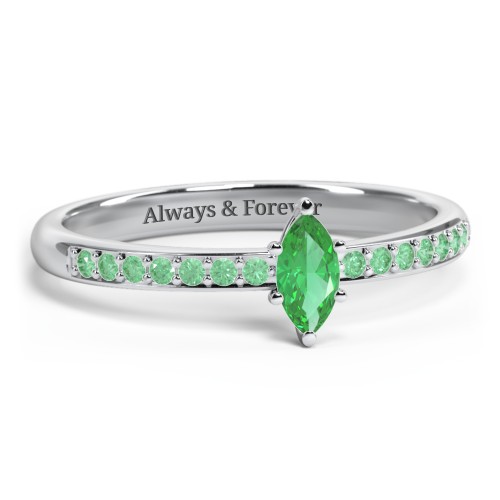 Elegant Marquise with Accent Band Ring