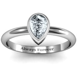 Pear with Raised Bezel Set Ring