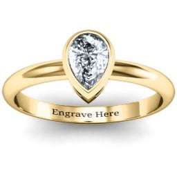 Pear with Raised Bezel Set Ring