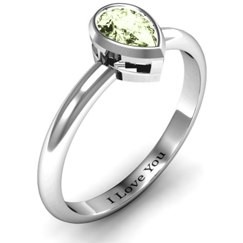 Pear with Raised Bezel Set Ring