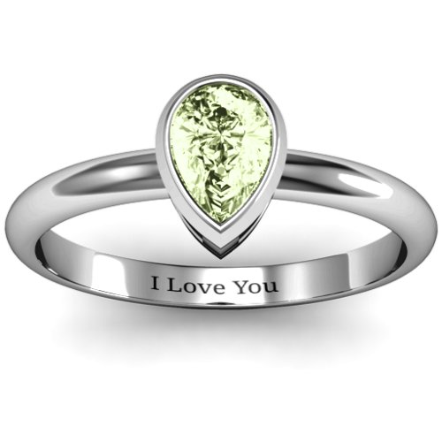 Pear with Raised Bezel Set Ring
