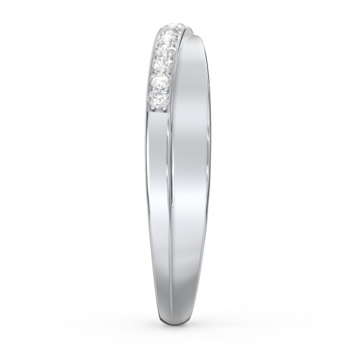 Accent Crossover Ring – Sterling Silver with White Premium Zirconia