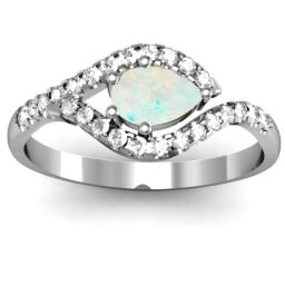 Golden Eye Pear Ring with Accent Infusion