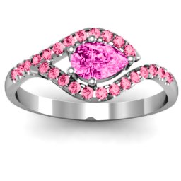 Golden Eye Pear Ring with Accent Infusion