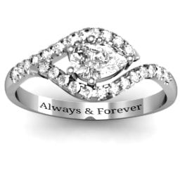 Golden Eye Pear Ring with Accent Infusion