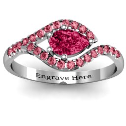 Golden Eye Pear Ring with Accent Infusion