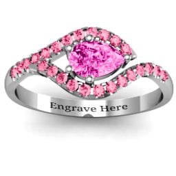 Golden Eye Pear Ring with Accent Infusion