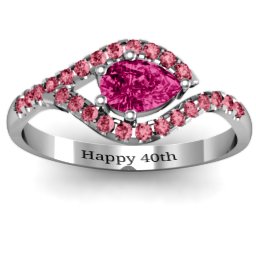 Golden Eye Pear Ring with Accent Infusion