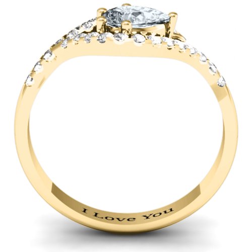 Golden Eye Pear Ring with Accent Infusion