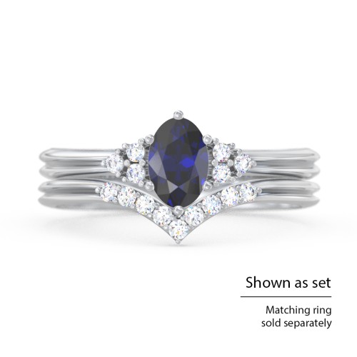 Solitaire Oval with Triple Accents Ring