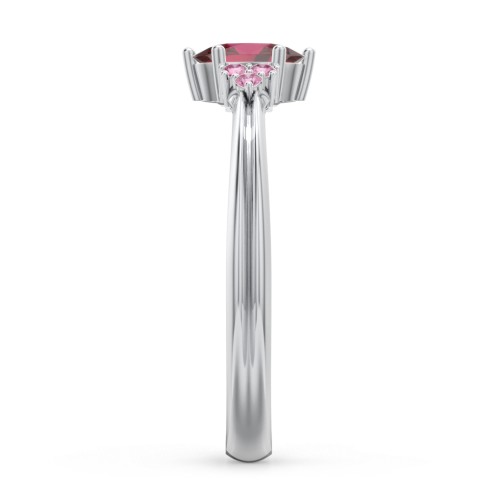 Solitaire Oval with Triple Accents Ring