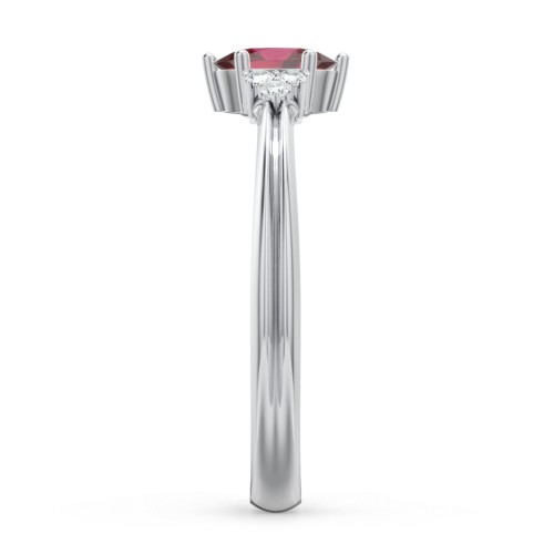 Solitaire Oval with Triple Accents Ring