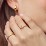 Solitaire Oval with Triple Accents Ring – 10K Rose Gold with Amethyst and White Premium Zirconia