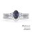 Solitaire Oval with Triple Accents Ring – 10K Rose Gold with Amethyst and White Premium Zirconia