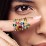 Solitaire Oval with Triple Accents Ring – 10K Rose Gold with Amethyst and White Premium Zirconia