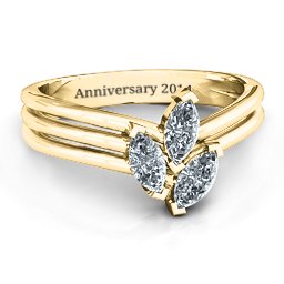 Triple Marquise Collage Ring