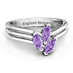 Triple Marquise Collage Ring