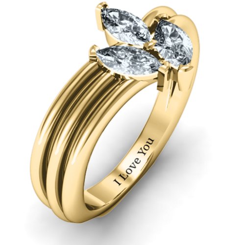Triple Marquise Collage Ring