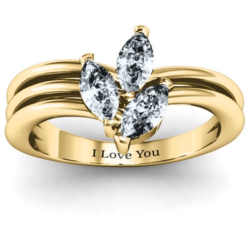 Triple Marquise Collage Ring