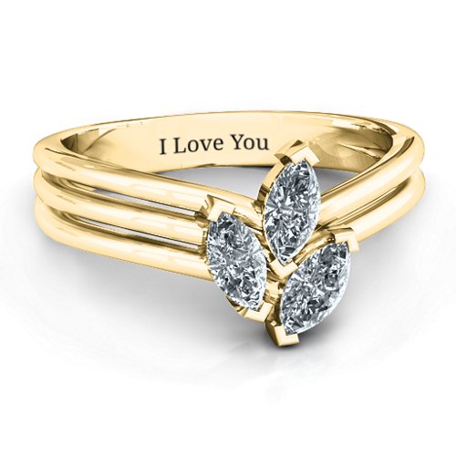 Triple Marquise Collage Ring