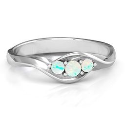Triple Stone Swirl Ring
