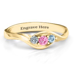 Triple Stone Swirl Ring