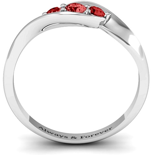 Triple Stone Swirl Ring