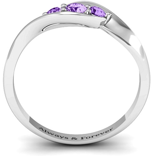 Triple Stone Swirl Ring