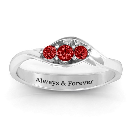 Triple Stone Swirl Ring