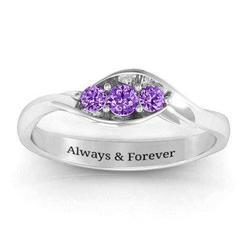 Triple Stone Swirl Ring