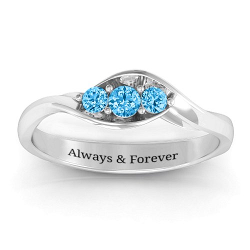 Triple Stone Swirl Ring