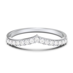 Tiara Accented Stacking Band in 925 Sterling Silver with White Premium Zirconia