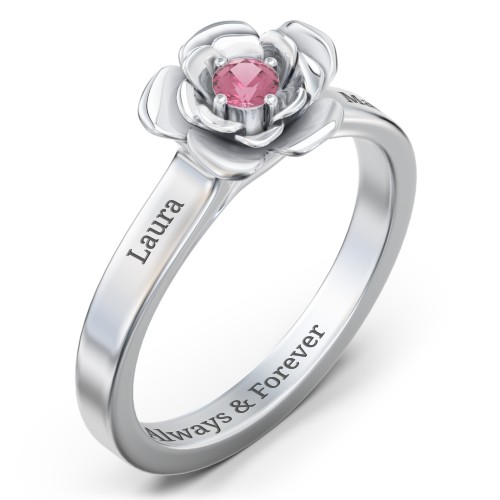 Flourish Rose Ring – Sterling Silver with Pink Tourmaline