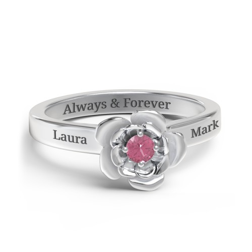 Flourish Rose Ring – Sterling Silver with Pink Tourmaline