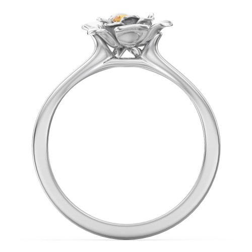 Flourish Rose Ring – Sterling Silver with Citrine