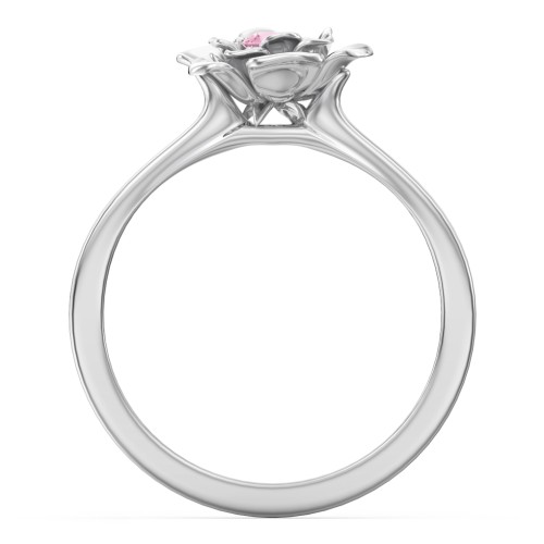 Flourish Rose Ring – Sterling Silver with Pink Tourmaline