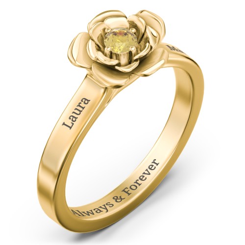 Flourish Rose Ring – 10K Yellow Gold with Citrine